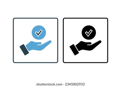 Genehmigen Sie das Symbol. Symbol im Zusammenhang mit der Umfrage. solider Symbolstil. Einfaches Vektordesign bearbeitet