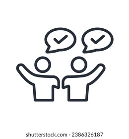 agree icon. vector.Editable stroke.linear style sign for use web design,logo.Symbol illustration.