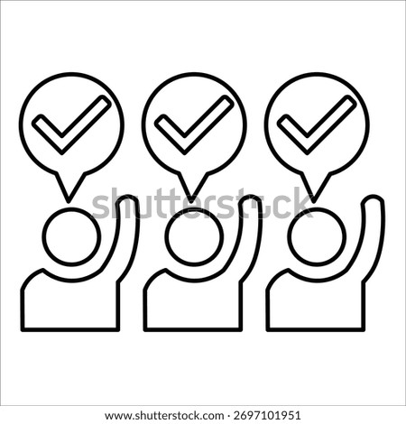 agree icons. simple line vector