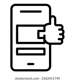 agree or like Vector Icon, Outline style icon, from Advertisement icons collection, isolated on white Background.