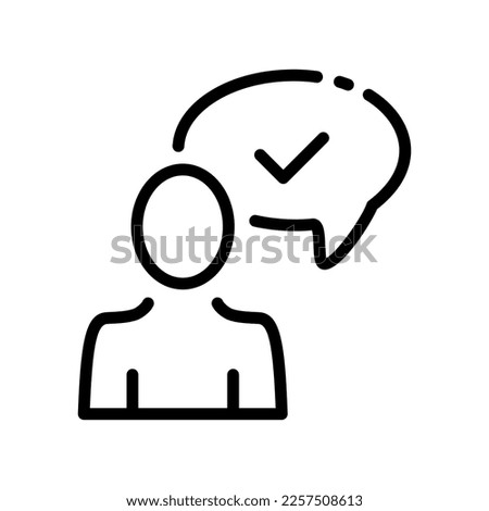 Agree line icon. Approval, communication, confirmation, choice. mark, success, achievement, accept, best, leader, poll. communication concept. Vector black line icon on a white background