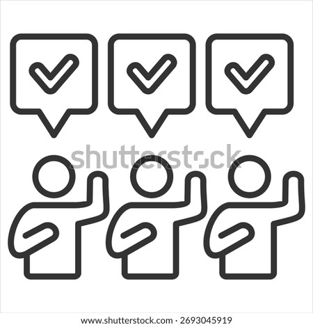 Agree Outline Icon Vector Illustration