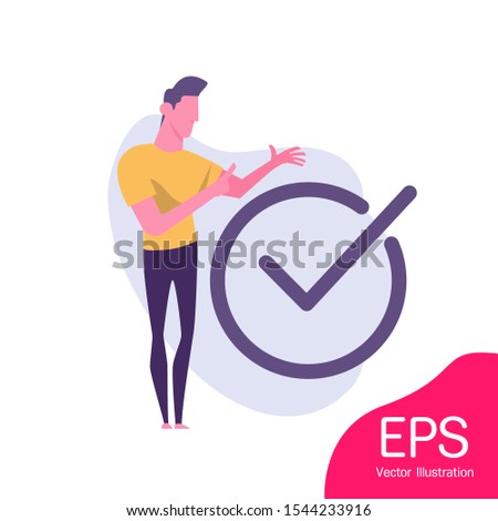 Agree. Person making symbol of agree, good sign. Flat Vector Illustration