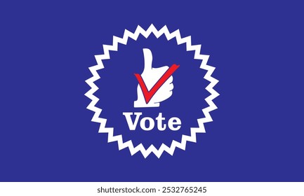 Estoy de acuerdo en votar por el logo del candidato a las elecciones, silueta del pulgar para arriba para las Ilustraciones vectoriales de la U