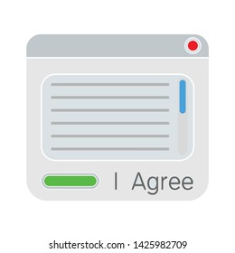 Agree Window Icon. Flat Illustration Of Agree Window Vector Icon For Web