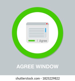 Agree Window Icon. Flat Illustration Of Agree Window Vector Icon For Web