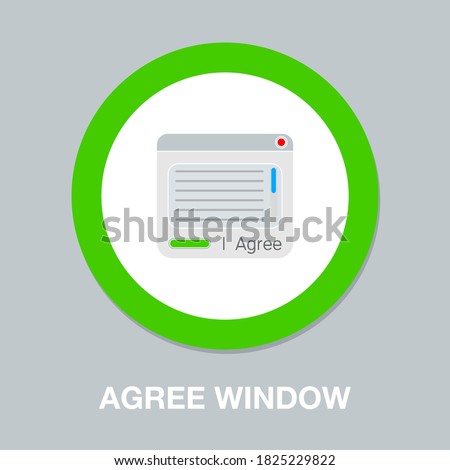 agree window icon. flat illustration of agree window vector icon for web