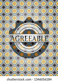 Agreeable arabic badge. Arabesque decoration.