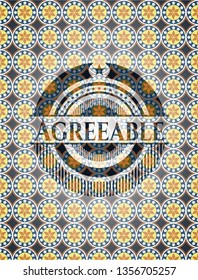 Agreeable arabic style emblem. Arabesque decoration.