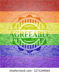 Agreeable lgbt colors emblem 