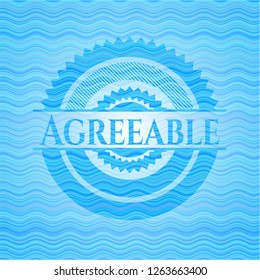 Agreeable water concept badge.