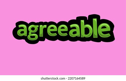 AGREEABLE writing vector design on a pink background very simple and very cool