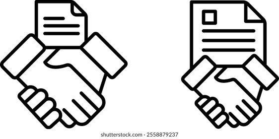 "Agreement in Action - Handshake with Document Icon Design"