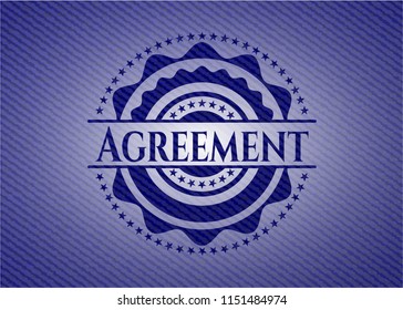 Agreement badge with denim background