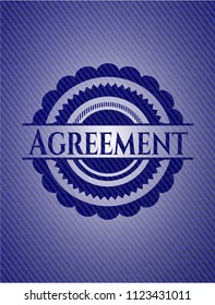 Agreement badge with denim texture