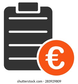 Agreement from BiColor Euro Banking Icon Set. Vector style: flat bicolor, orange and gray symbol, rounded angles, white background.