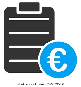 Agreement from BiColor Euro Banking Icon Set. Vector style: flat bicolor, blue and gray symbol, rounded angles, white background.