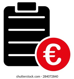 Agreement from BiColor Euro Banking Icon Set. Vector style: flat bicolor, intensive red and black symbol, rounded angles, white background.