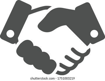Agreement business deal or handshake gray icon