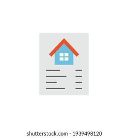 Agreement business document house icon in color icon, isolated on white background 