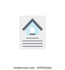 Agreement business document house icon in color icon, isolated on white background 