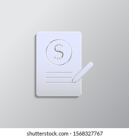 agreement, business paper style, icon. Paper style vector icon