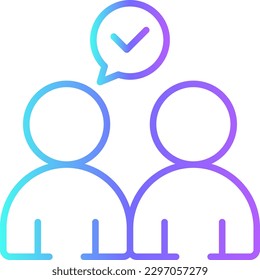Agreement Business people icon with blue duotone style. partnership, team, cooperation, friendship, respect, communication, management. Vector illustration