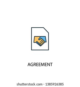 agreement concept 2 colored line icon. Simple yellow and blue element illustration. agreement concept outline symbol design