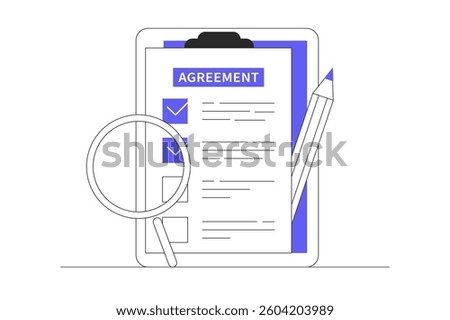 Agreement concept Contract, Startup, Business Partnership, Business collaboration concept. Flat Cartoon Vector Illustration, icon. Stylish abstract design web