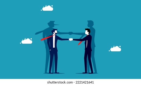 Agreement concept. Fraud. Dishonest. business concept vector illustration