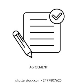 agreement concept line icon. Simple element illustration. agreement concept outline symbol design.