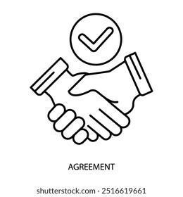 agreement concept line icon. Simple element illustration. agreementconcept outline symbol design.