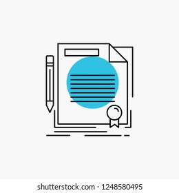 agreement, contract, deal, document, paper Line Icon
