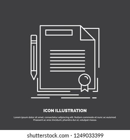 agreement, contract, deal, document, paper Icon. Line vector symbol for UI and UX, website or mobile application