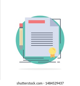 agreement, contract, deal, document, paper Flat Color Icon Vector. Vector Icon Template background