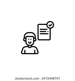 Icono e ilustración de esquema de documento de contrato de Acuerdo