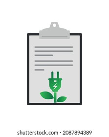 Documento de contrato de acuerdo para energía renovable. vector modificable.

