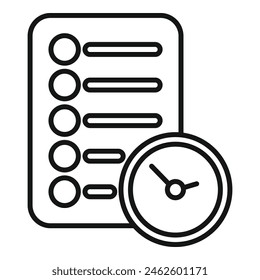 Agreement contract duration icon outline vector. Task deadline. Past budget