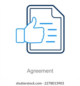 Agreement and contract icon concept