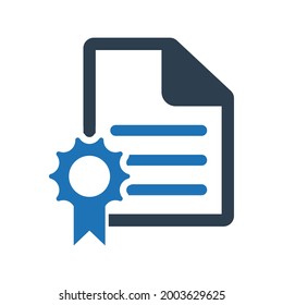 Agreement Contract Icondocumentribbon Vector Illustration Stock Vector ...