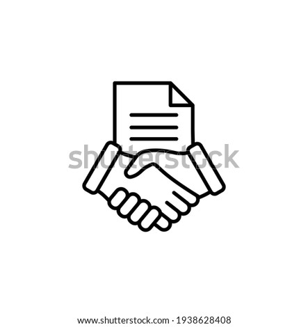 Agreement, contract, partnership, deal, handshake simple thin line icon vector illustration