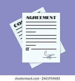 Agreement Contract Vector. Business Partnership Contract illustration Icon. Agreement Handshake Illustration business deal