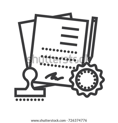 agreement, contract vector line icon, sign, illustration on background, editable strokes