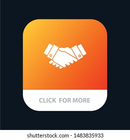 Agreement, Deal, Handshake, Business, Partner Mobile App Button. Android and IOS Glyph Version