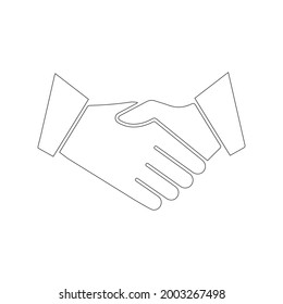 Agreement deal handshake icon (Outline Vector illustration)