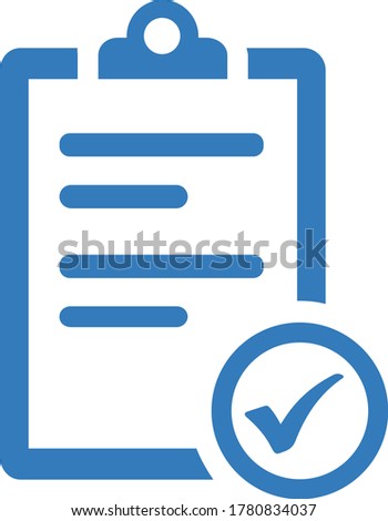 Agreement or directory submission blue icon