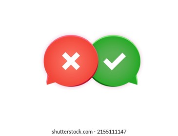Agreement and disagreement chat icons design. Vector illustration.