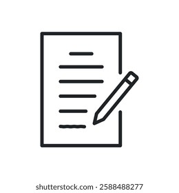 Agreement document thin line icons. Perfect pixel on transparent background