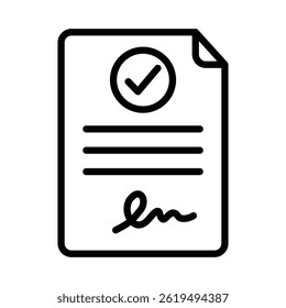 
Agreement document vector illustration in outline style. Editable stroke.
