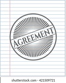 Agreement emblem drawn in pencil